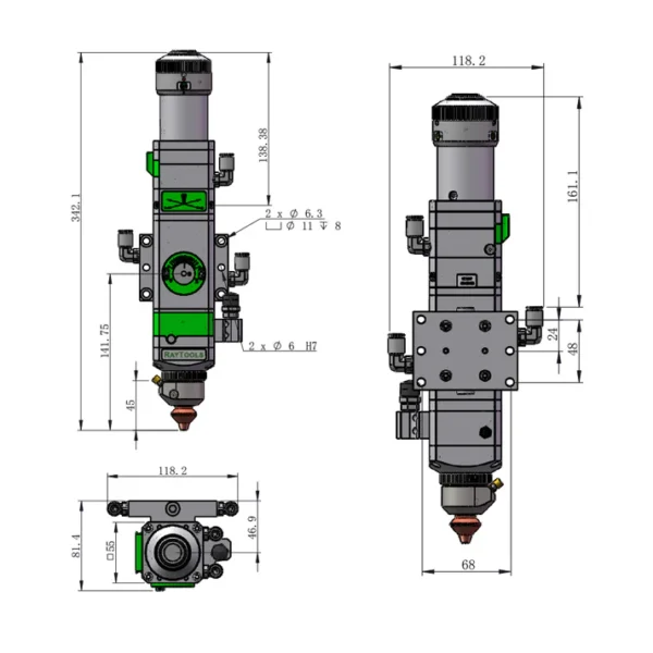 Fiber Lazer Kesim Kafası BT210S 0-1,5 kW